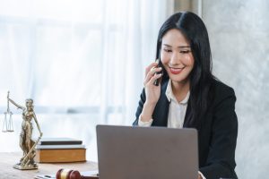 paralegal working form a laptop